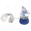 Сувенир ''Снеговичок-толстячок'' Orient NY6010, питание от USB, голубой шарф